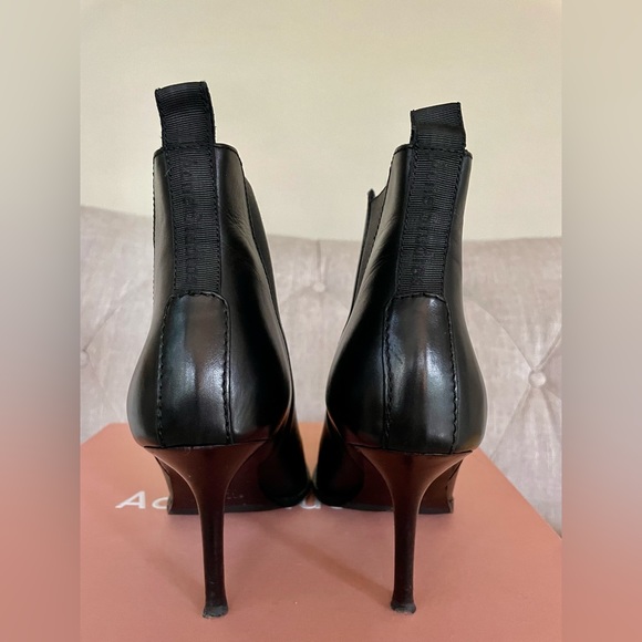 Acne Studios Jemma PointyToe Black Leather Stiletto Heel Bootie - Size 38 (US 8) - Picture 11 of 16